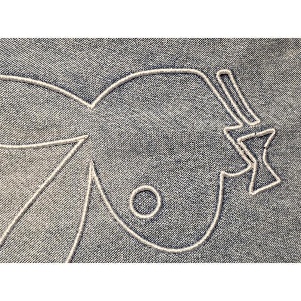 Playboy Women Size 5, Light Wash Wide Leg Jeans/shorts Y2K with Bunny Logo - Picture 6 of 10